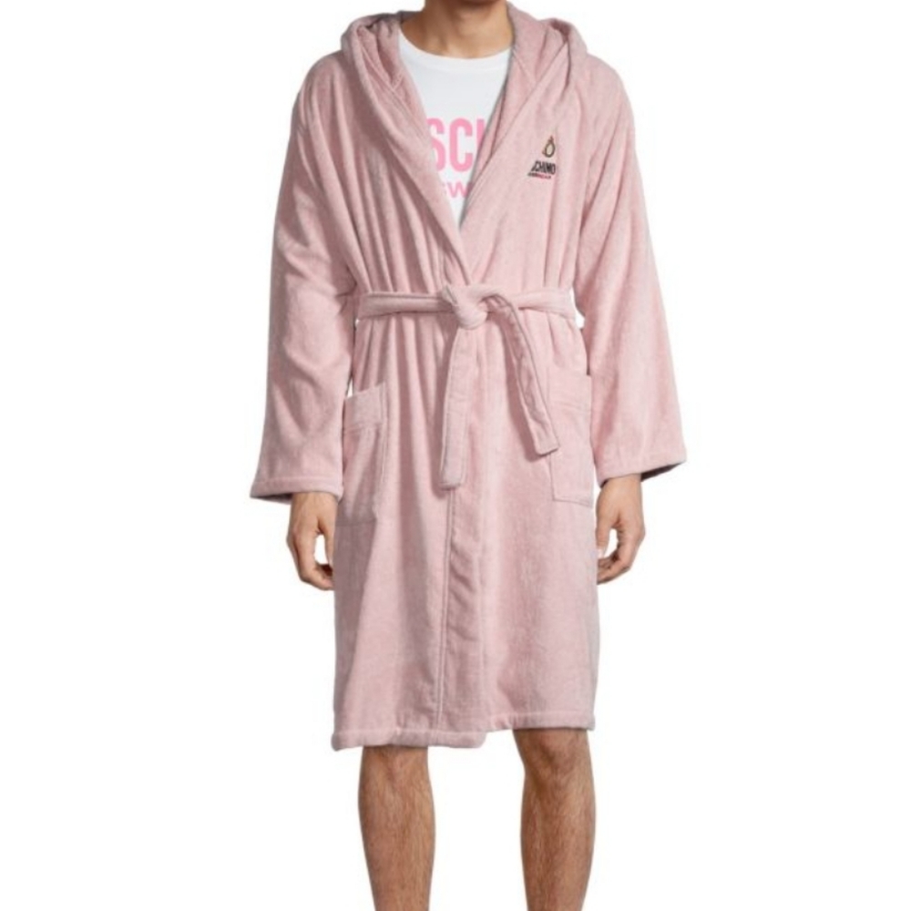 MOSCHINO Underbear Self Tie Robe in Powder Pink
